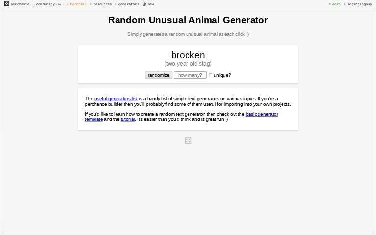 Random Unusual Animal Generator