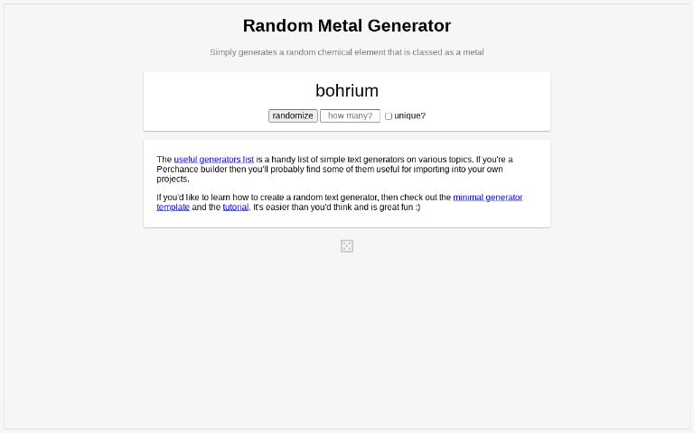 Random Metal Generator