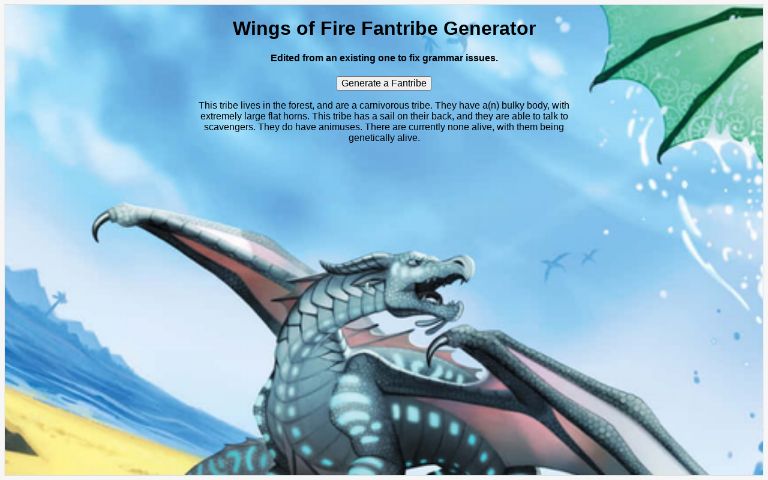 Wings of Fire Fantribe Generator