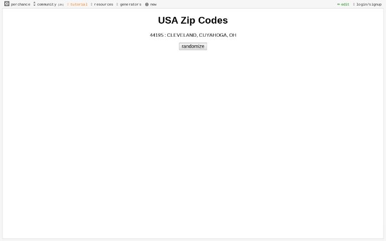 Usa Zip Codes Perchance Generator