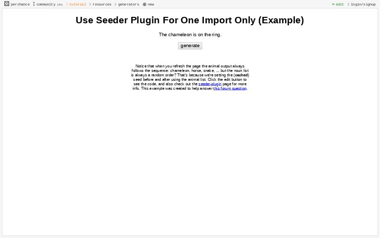 Use Seeder Plugin For One Import Only (Example)