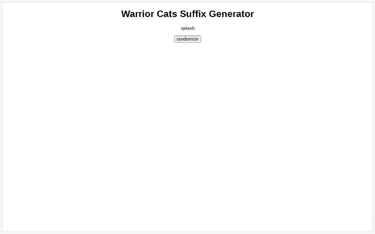 Warrior Cats Suffix Generator