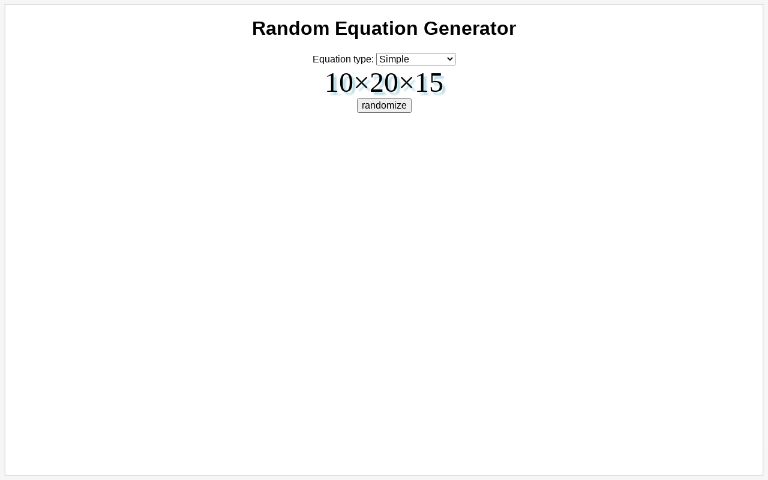 Random Equation Generator ―