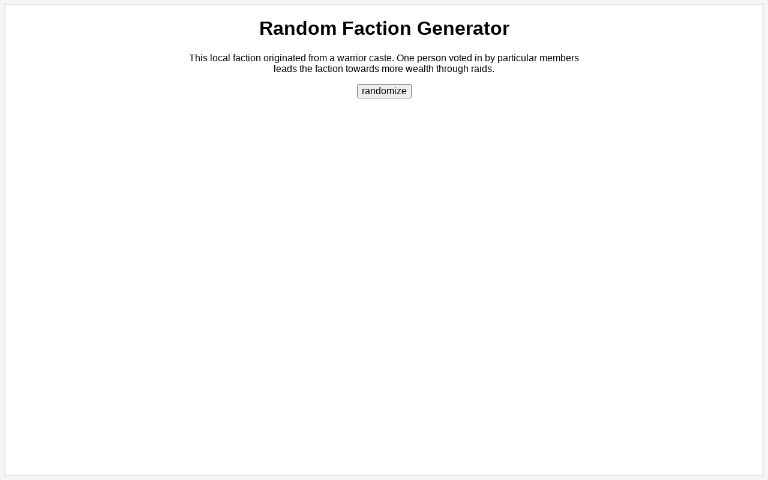 Random Faction Generator