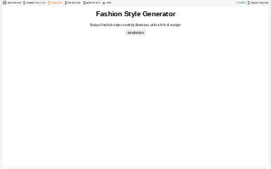 Fashion Style Generator ― Perchance