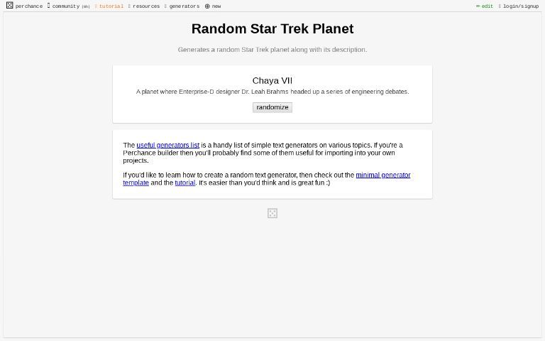 Random Star Trek Planet Perchance Generator