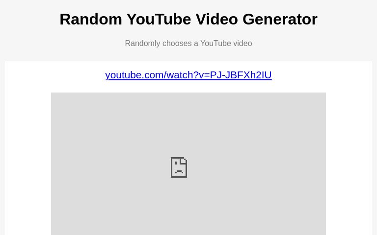 Random YouTube Video Generator