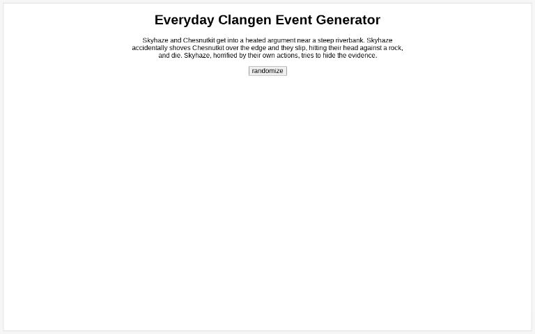 Everyday Clangen Event Generator