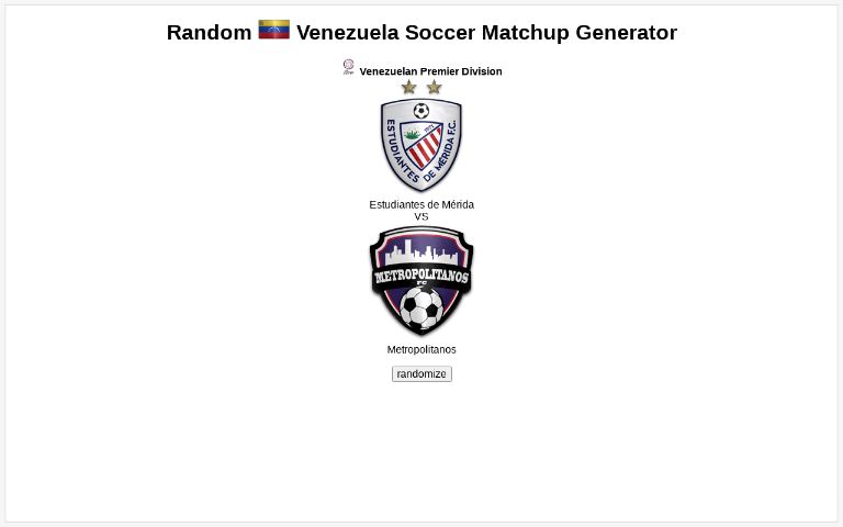 random-venezuela-soccer-matchup-generator