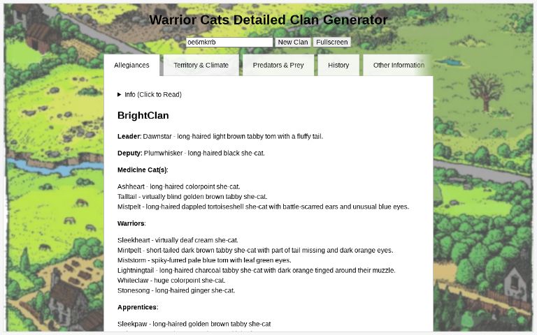 I made a warrior cat generator! Comment what you get! : r/thedawnpatrol