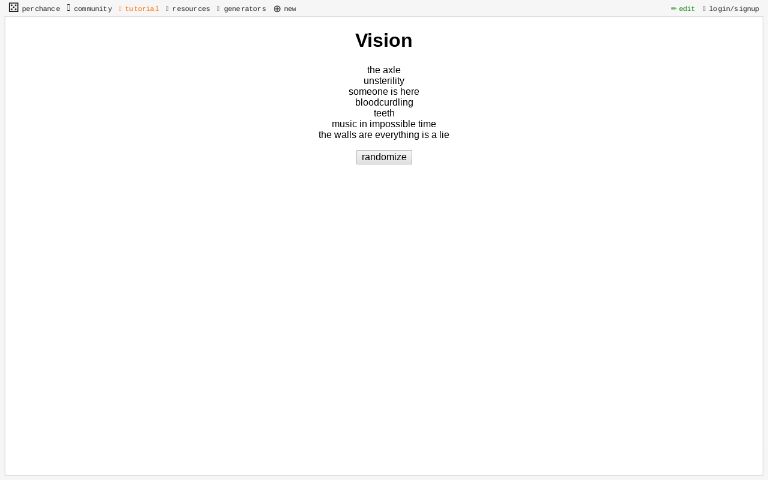 Vision ― Perchance Generator