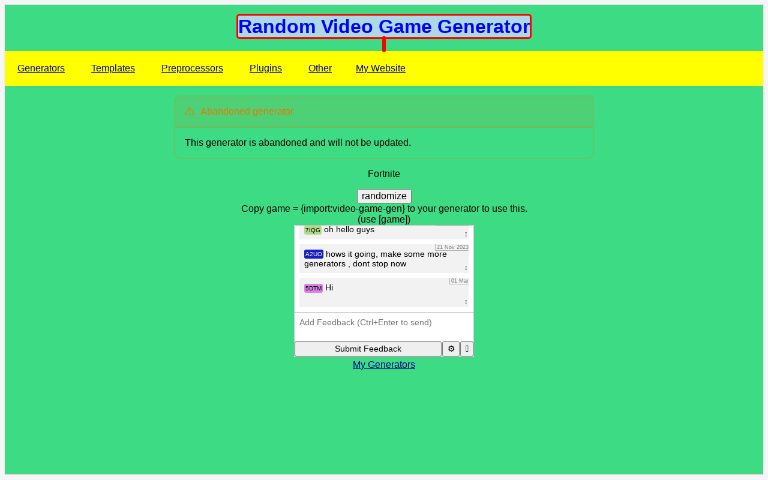 random-video-game-generator