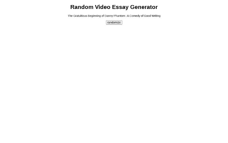 Random Video Essay Generator
