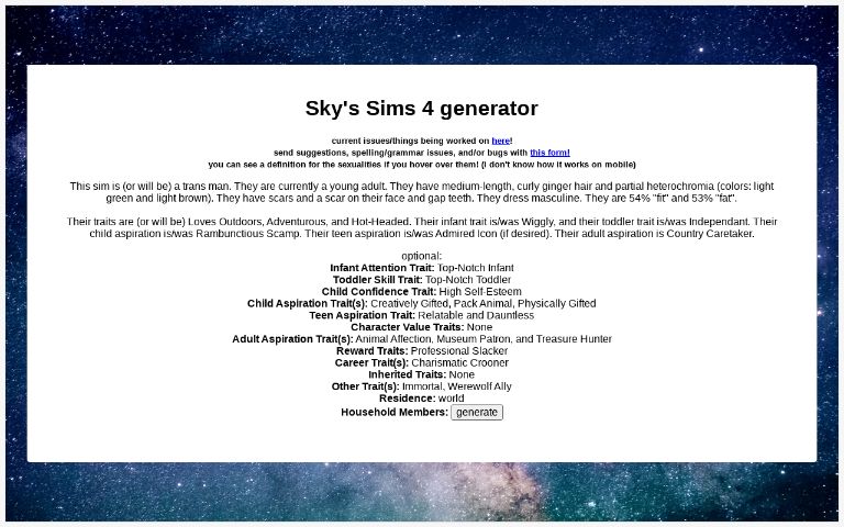 Sky's Sims 4 generator