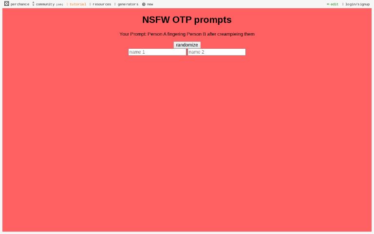 NSFW OTP prompts - Perchance Generator