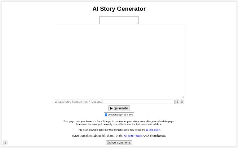AI Story Generator (free, unlimited, no sign-up)