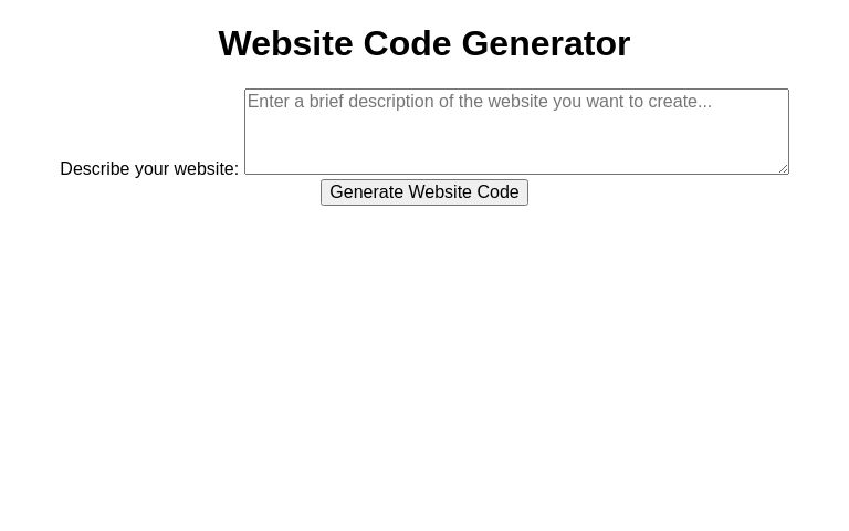 Website Code Generator