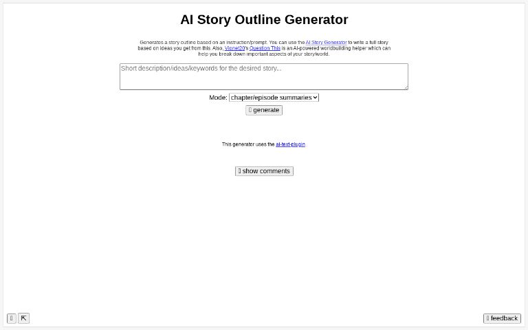 AI Story Outline Generator (free, no sign-up, unlimited)