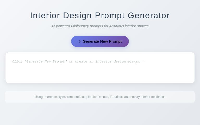 Interior Design Prompt Generator