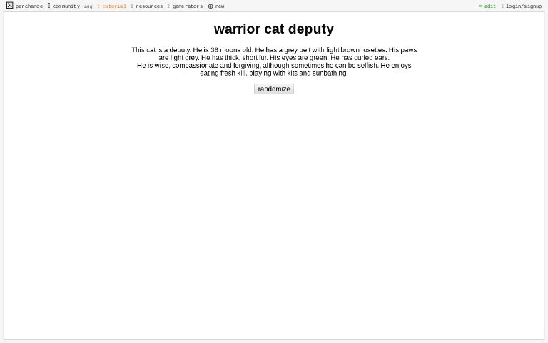 warrior-cat-deputy-perchance-generator