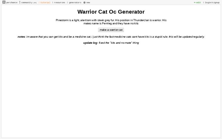 Warrior Cat Oc Generator ― Perchance