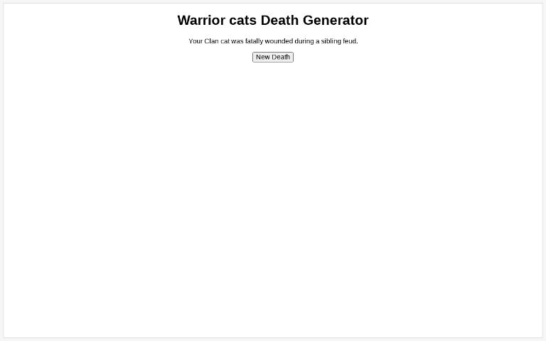 Warrior cats Death Generator