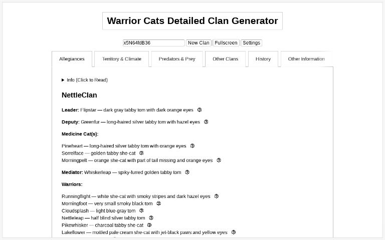 Make a Cat - Warriors Fanclan