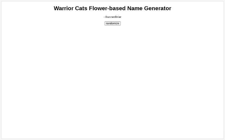 Warrior Cats Flower-based Name Generator