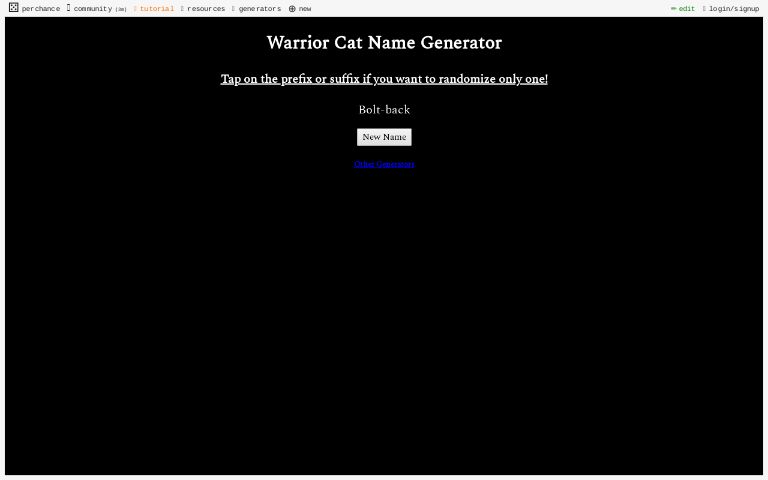 Warrior Cat Name Generator ― Perchance