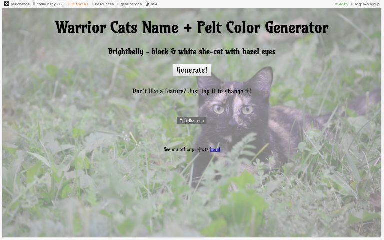 Warrior Cats Generator (UPDATED) 