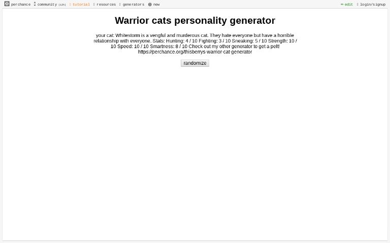 warrior-cats-personality-generator