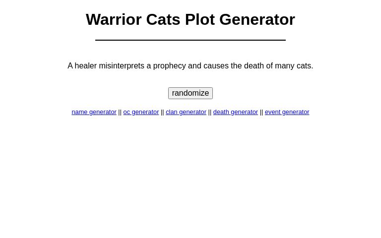 Try This Warrior Cats Name Generator to Generate Thousand of