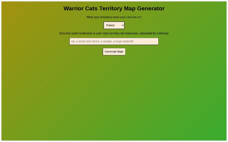 Warrior Cats Territory Map Generator