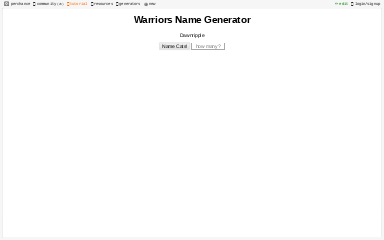 Unique Warrior Cat Name Generator ― Perchance