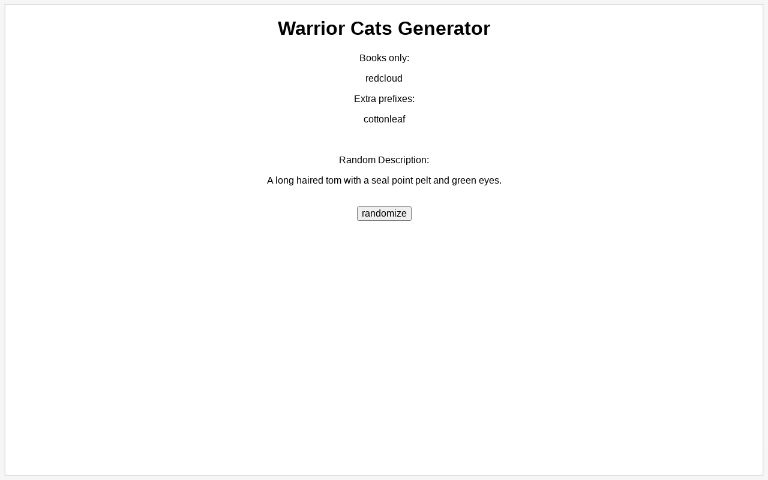 Warrior Cats Generator