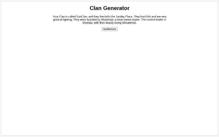 Clan Generator