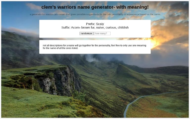 clem-s-warriors-name-generator-with-meaning-perchance