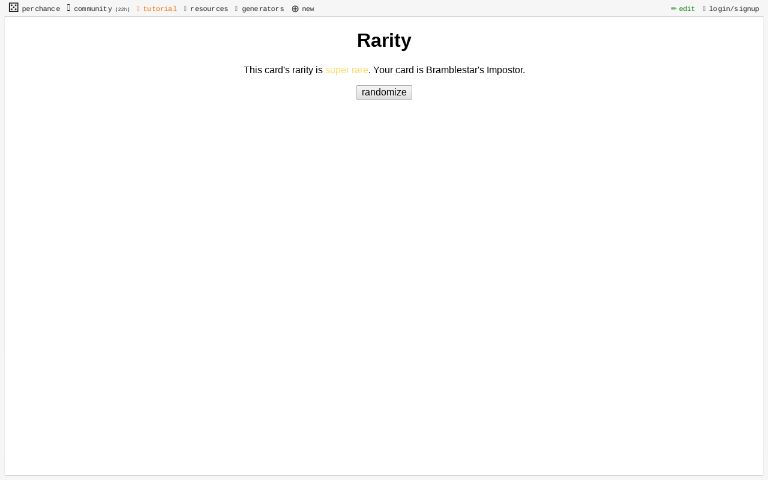 Rarity ― Perchance Generator