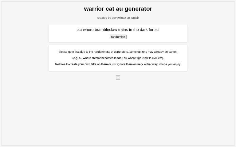 warrior cat au generator ― Perchance