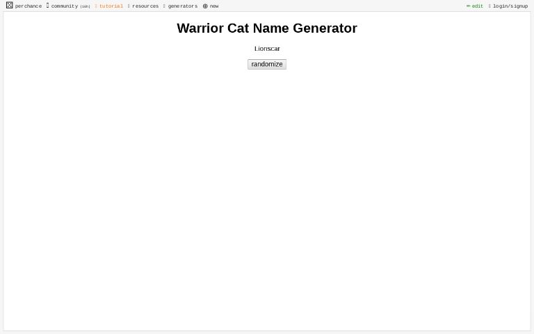 Warrior Cat name generator