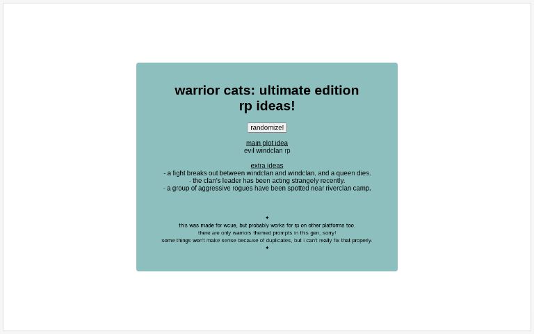 warrior-cats-ultimate-edition-rp-ideas-perchance-generator