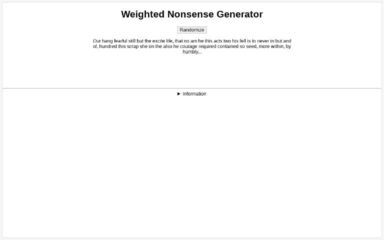 Weighted Nonsense Generator ― Perchance