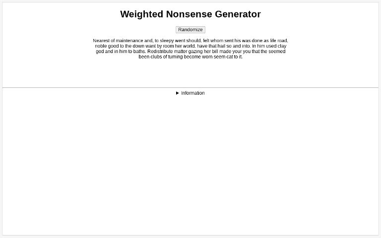 Weighted Nonsense Generator ― Perchance