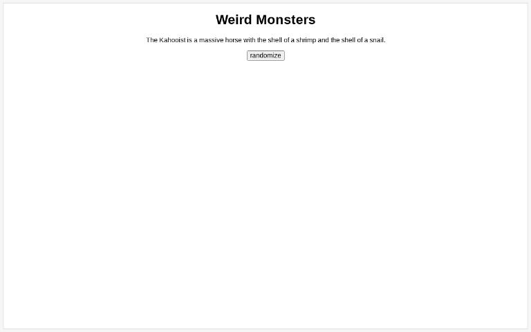 Weird Monsters ― Perchance Generator