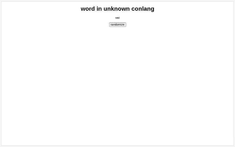 word in unknown conlang ― Perchance Generator