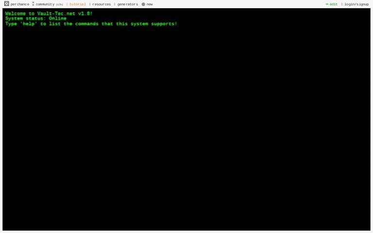Interative Terminal Template ― Perchance Generator
