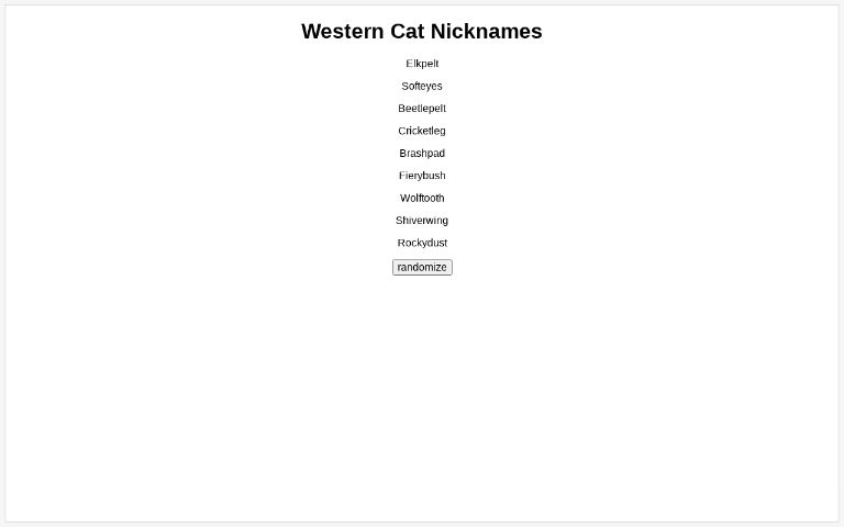 western-cat-nicknames-perchance-generator