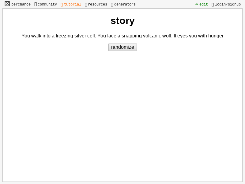 Story perchance generator