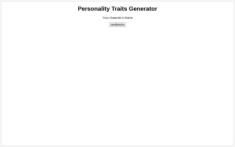 Personality Traits Generator