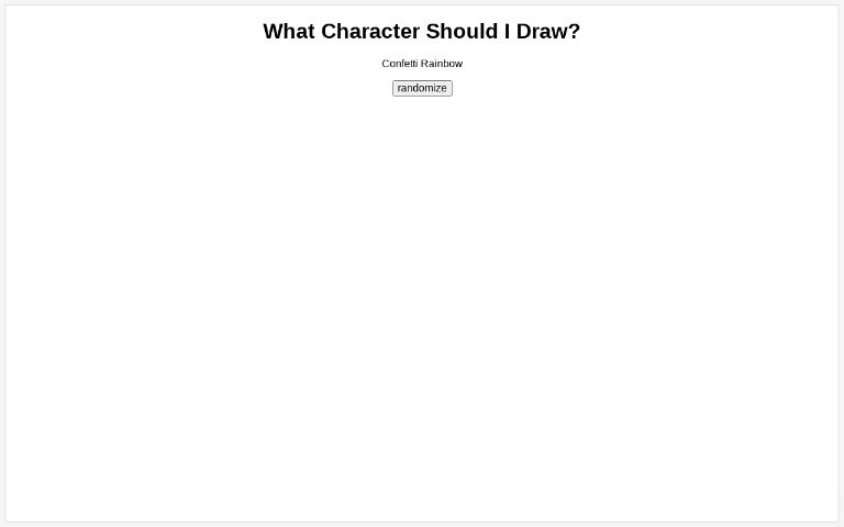 What Character Should I Draw? ― Perchance Generator